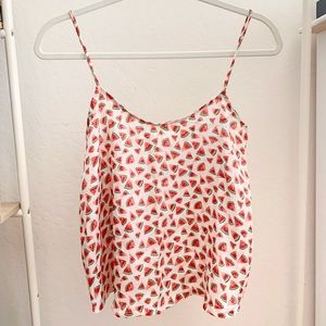Audrey 3+1 Watermelon Print Satin Cami Top Small